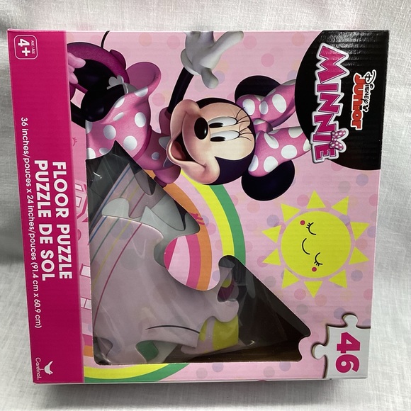MINNIE MOUSE 46 PIECES FLOOR PUZZLE BY DISNEY SIZE:36” X 24” PINK AND MULTI - Picture 12 of 14